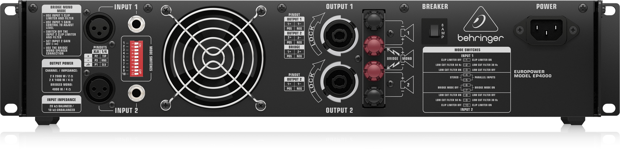 Behringer EUROPOWER パワーアンプ ep4000 BEHRINGER ( ベリンガー ) EP4000 ステレオ・パワーアンプ 送料