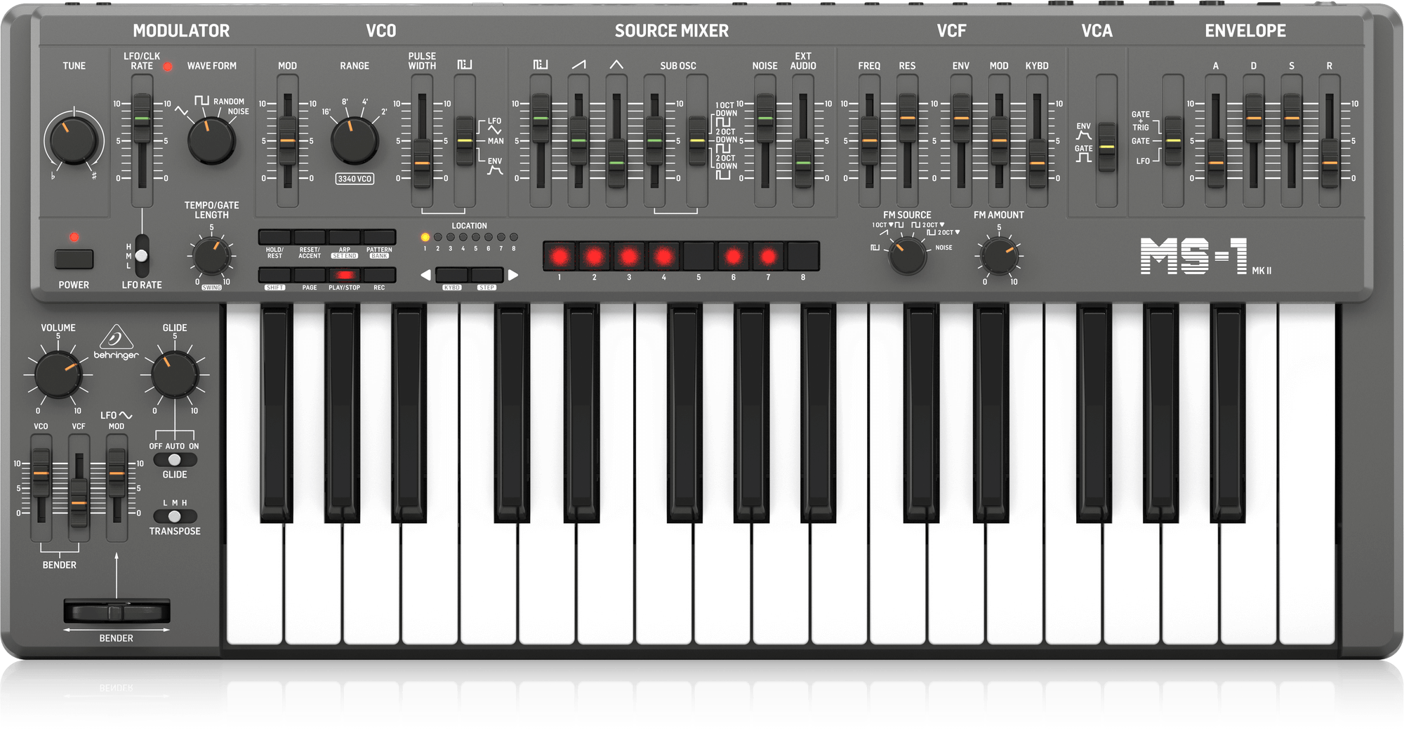 Behringer MS-1 MK-2 ベリンガー　SH-101 クローン Behringer MS-1 MkII, Roland SH-101 clone revision with V662A