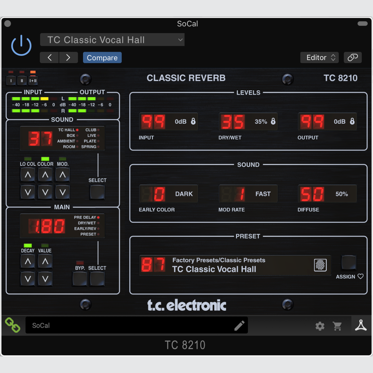 TC Electronic | Product | TC 8210 - Classic Mixing Reverb