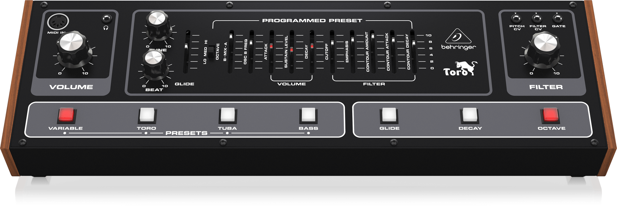 Behringer Toro ユーロラック シンセ 音源 moog taurus Behringer Toro is a recreation of the Moog Taurus bass synth