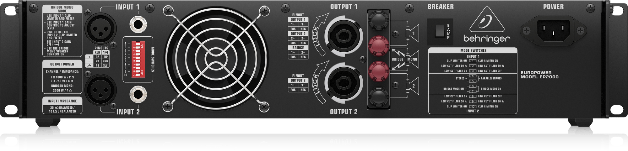 Behringer EUROPOWER EP2000 パワーアンプ Amazon.com: Behringer, Europower EP2000 : Instrumentos Musicales