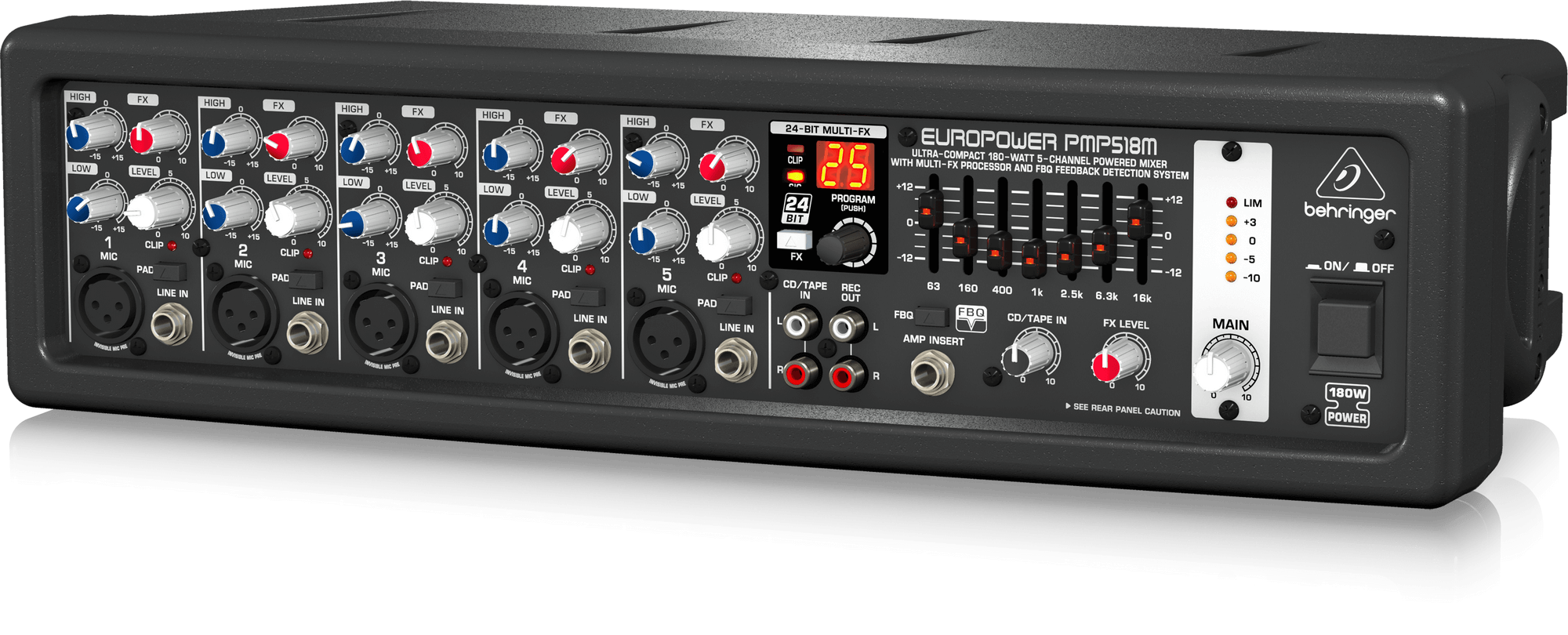 Behringer Europower PMH518M Ultra-Compact 180W 5-Channel