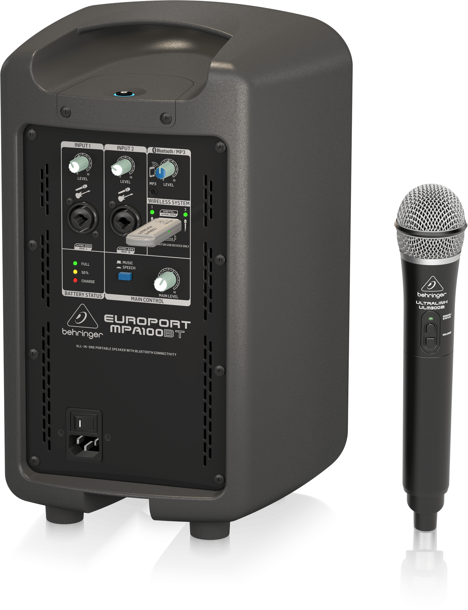 BEHRINGER MPA100BT 電池駆動ポータブルPAシステム