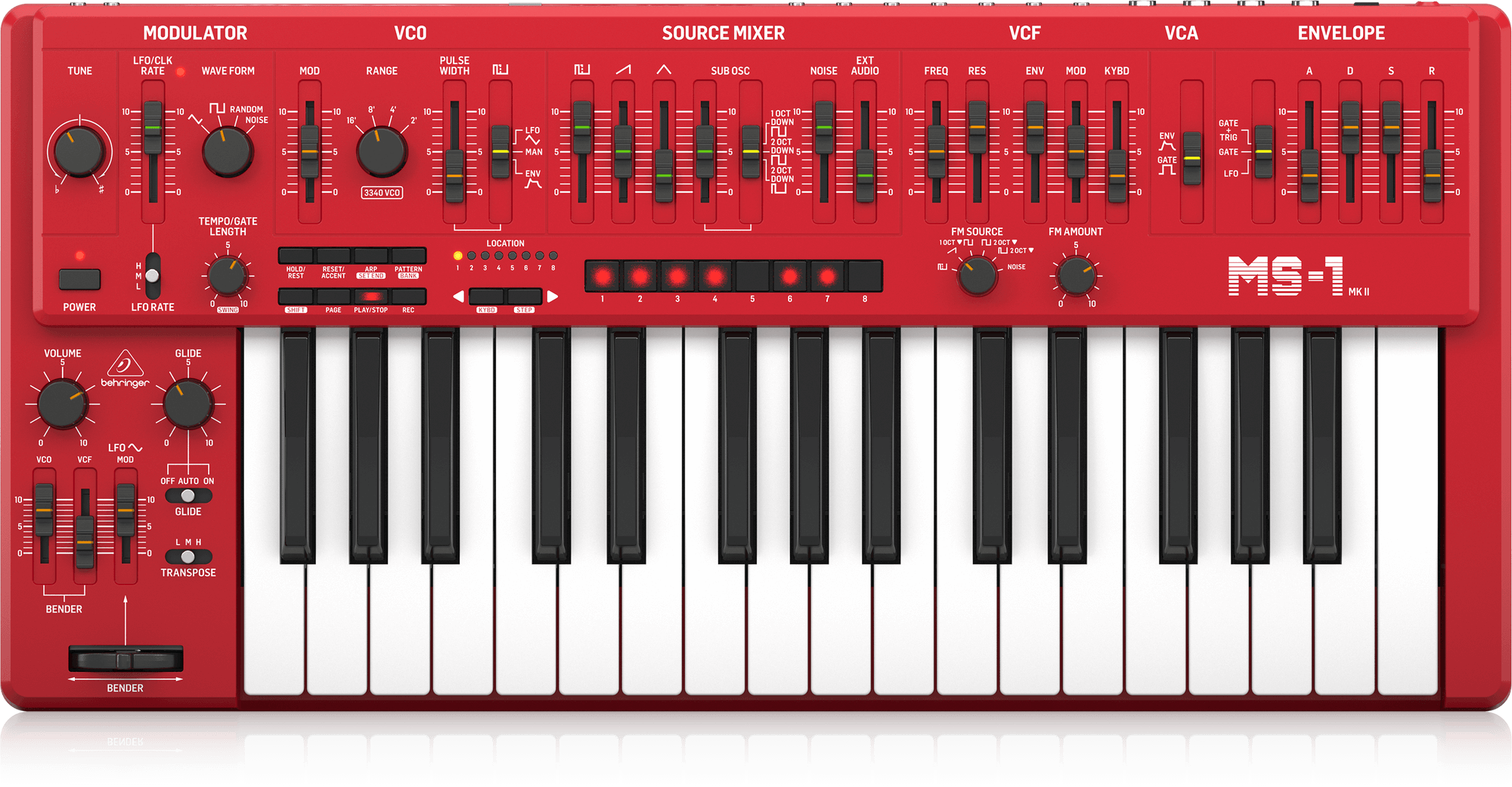 鍵盤楽器 BEHRINGER MS-101 MK II RD Behringer MS-1 MKII RD Analog Synthesizer, Red – Alto Music