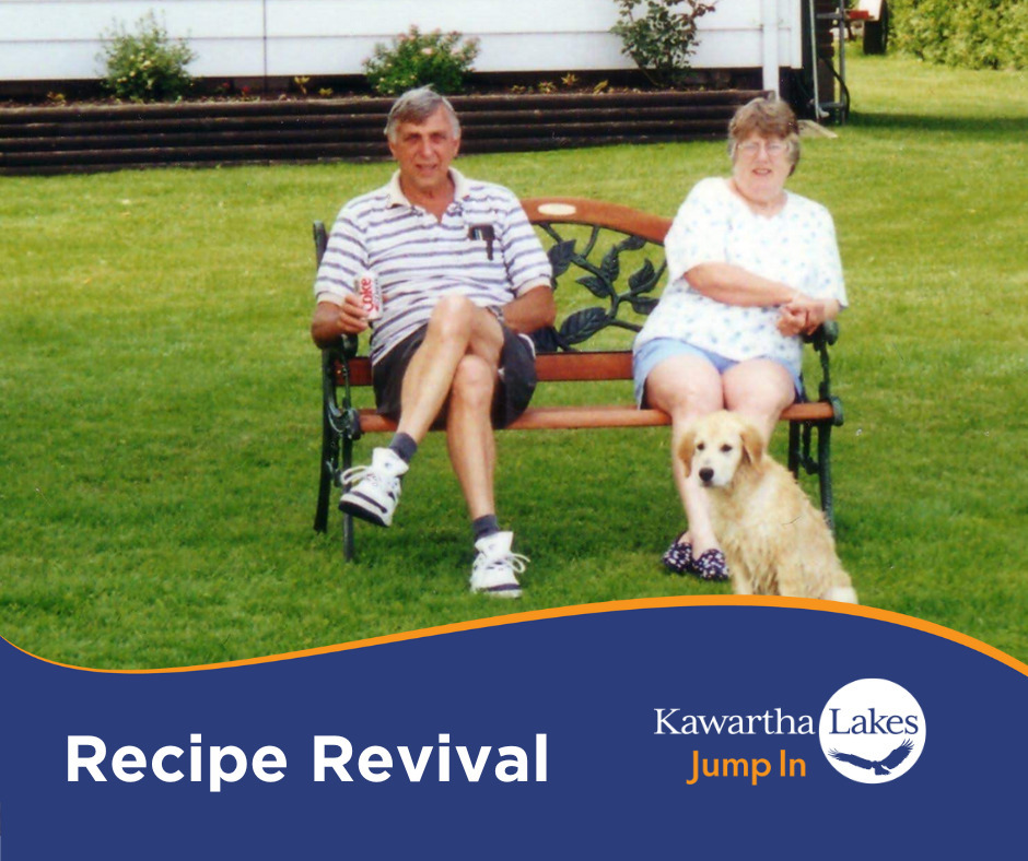 Recipe Revival - Barbara and Cliff Hooye sitting on a bench by the lake