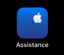 Écran "Assistance Apple Icône"