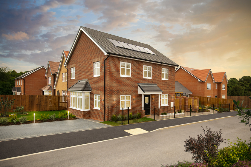 002 VistryNE_Bovis_ScholarsMeadow_Externals_Briar_4bed_Dusk