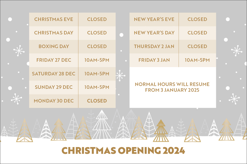 VDSW CH Christmas opening times 2024