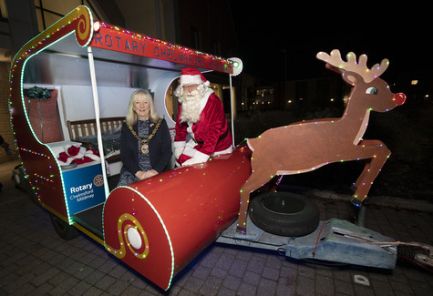 Mayor of Chelmsford returns to Beaulieu to launch Chelmsford Mildmay Rotary Club’s Santa Sleigh tour