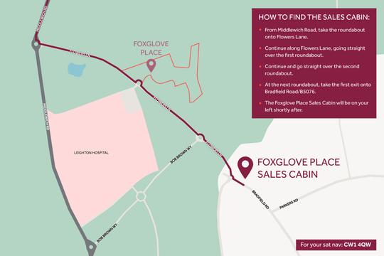 Foxglove Place Sales Cabin Map