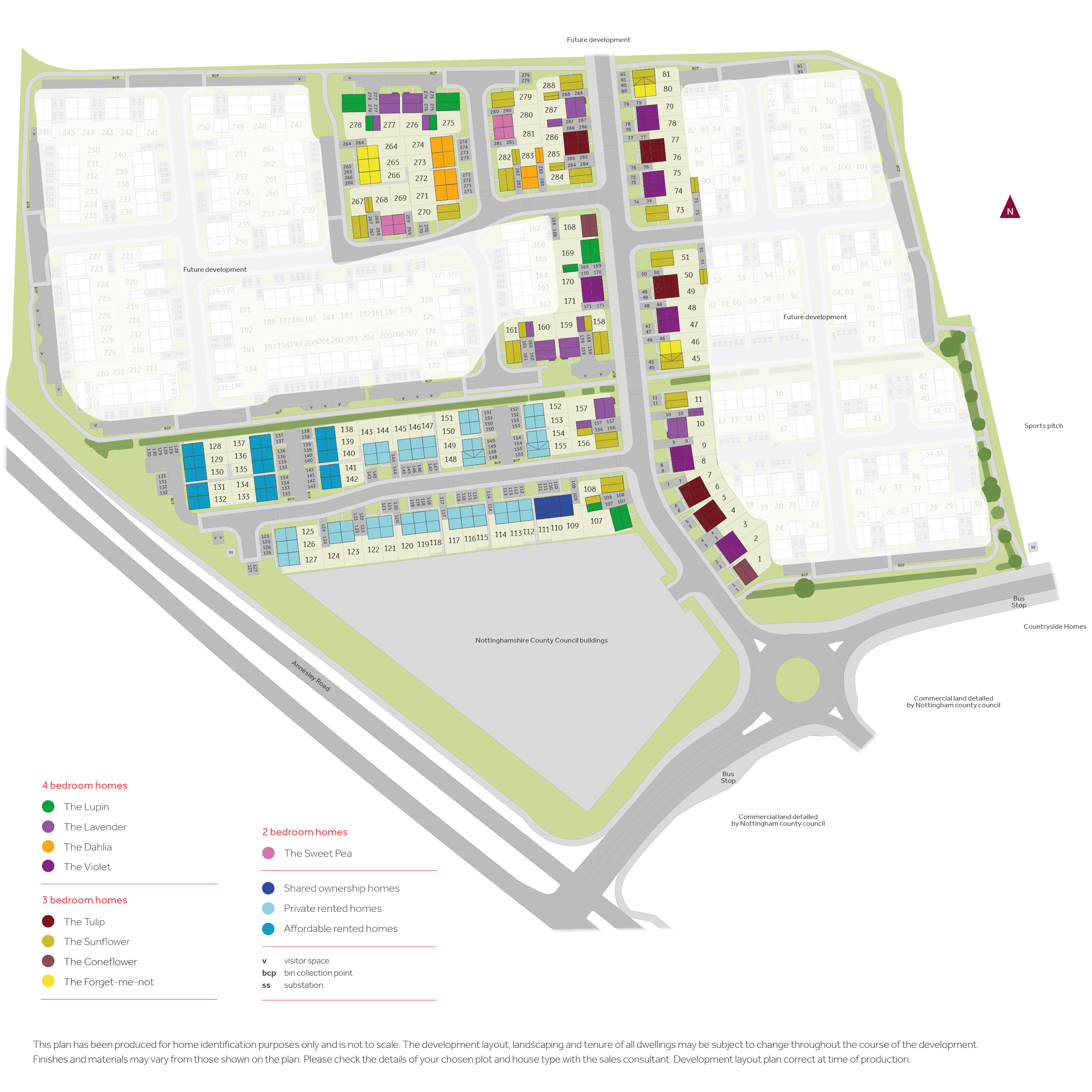 Linby Meadows site-plan with key