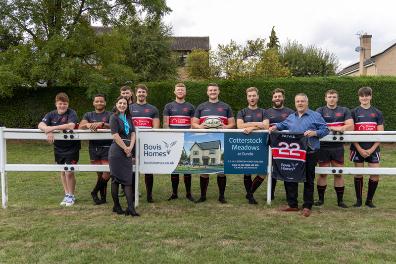Housebuilder sponsors rugby players in Oundle with new kit for every team