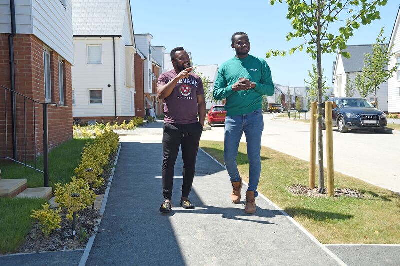 Friends look forward to raising families across the road from each other after both buy homes at The Gateway in Bexhill