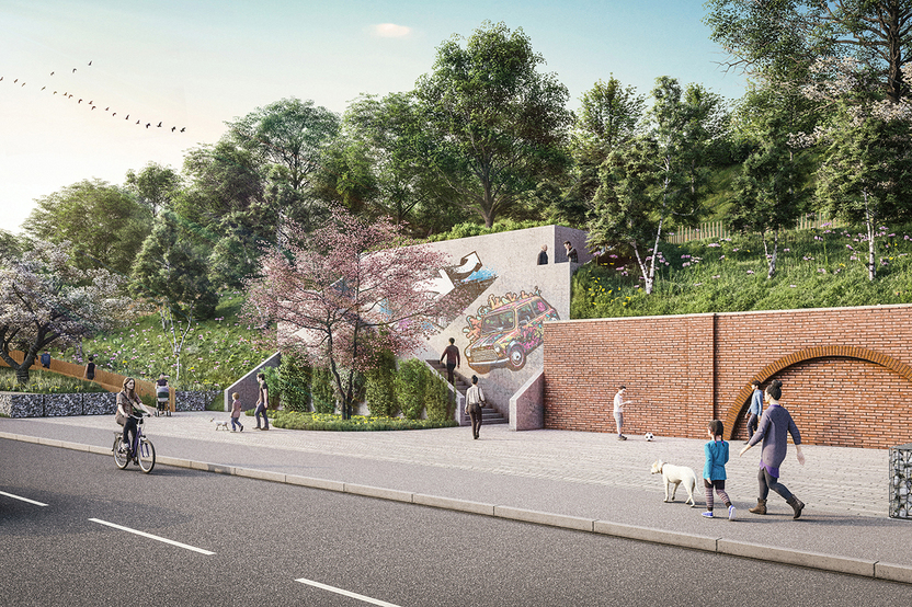 Austin Heights, Concrete Stairs