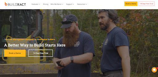 Buildxact homepage