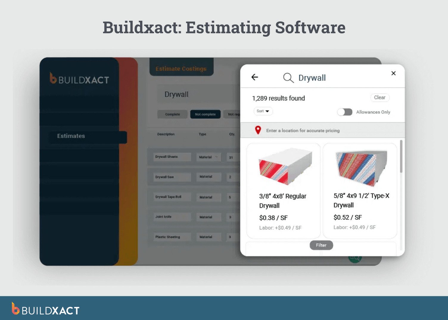 Buildxact estimating software