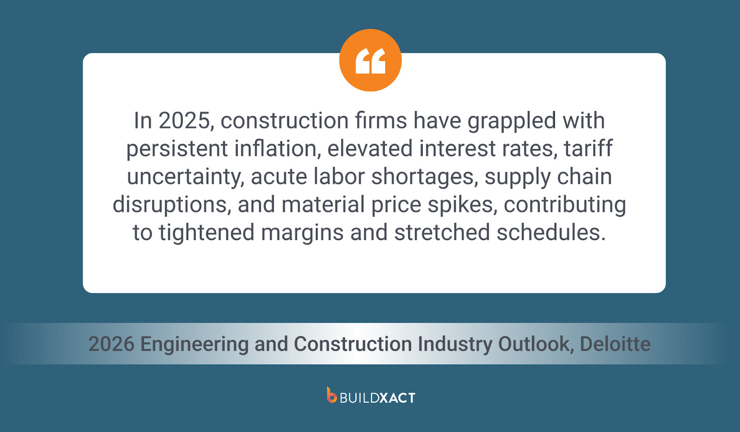 A quote from Deloitte on the state of the residential construction market in 2025.