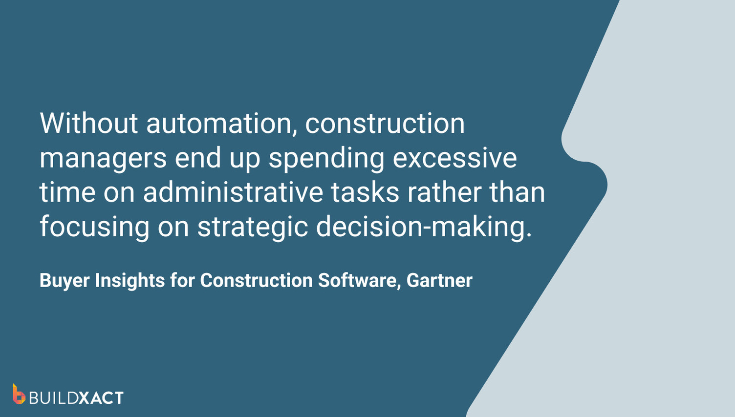 An image featuring a quote from Gartner about the impact of automation on construction managers.