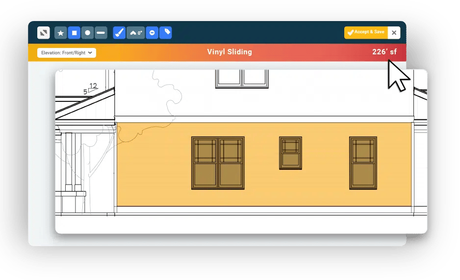 Screenshot of Buildxact's digital blueprints for residential construction