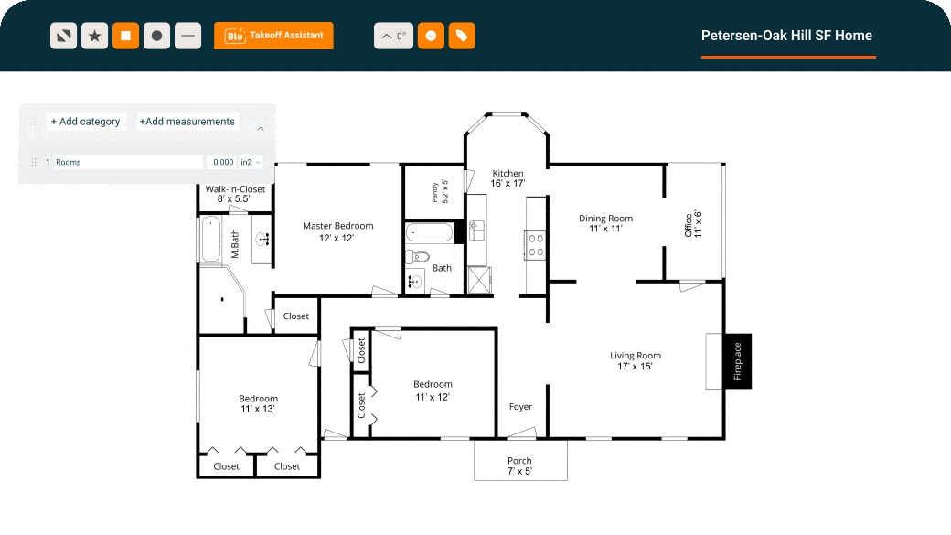 An animated GIF featuring Buildxact's UX for the takeoffs and estimating feature.