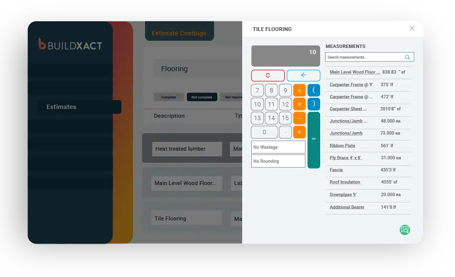 Screenshot of Buildxact's Assemblies and templates