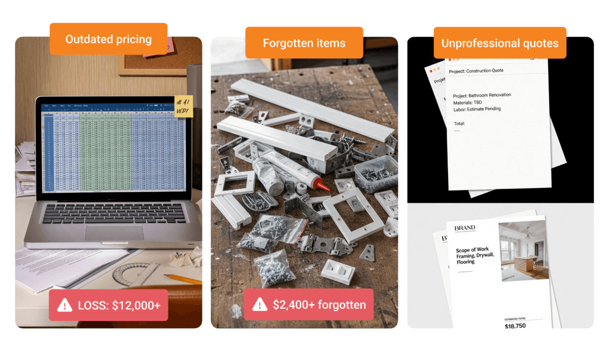 Visual breakdown of common estimating errors and their financial impact.