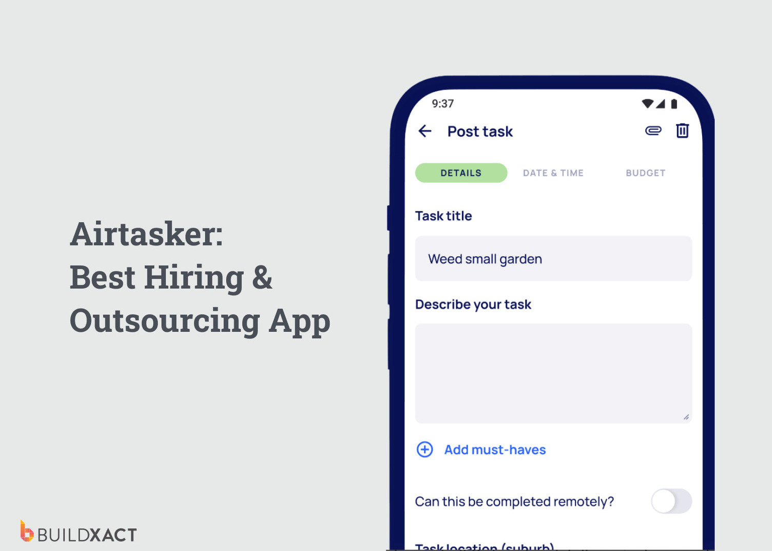 A screenshot of the AirTasker interface