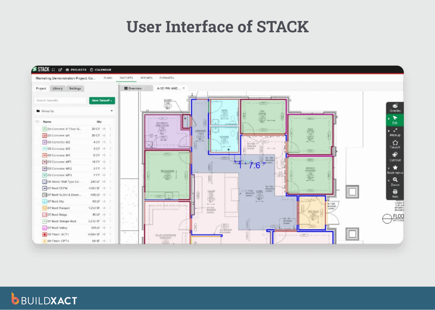 Screenshot showing the UI of STACK.