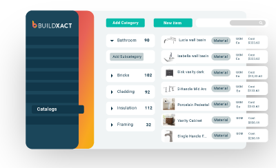 A conceptual view of how material pricing displays using dealer price catalogs