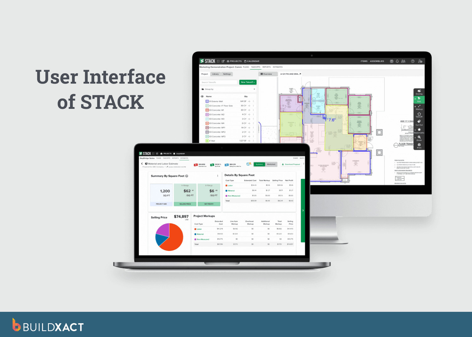 A screenshot showing STACK’s flooring estimate software.