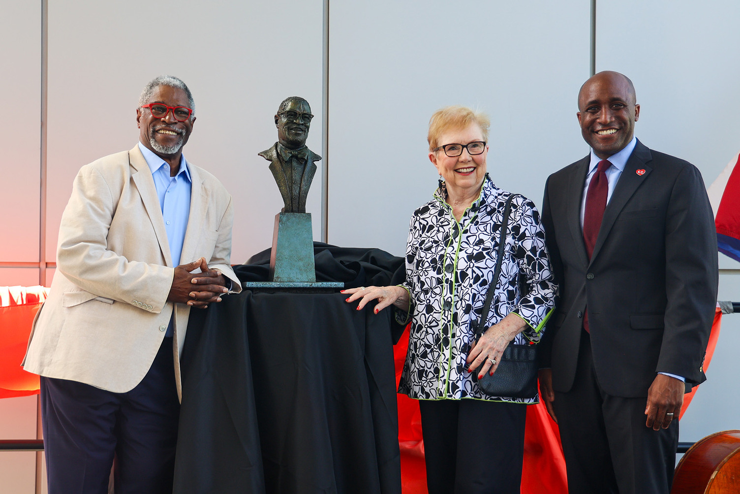 Mayors Barnes, Lucas, James at Sly James Pavillion Dedication at Kansas City Convention Center