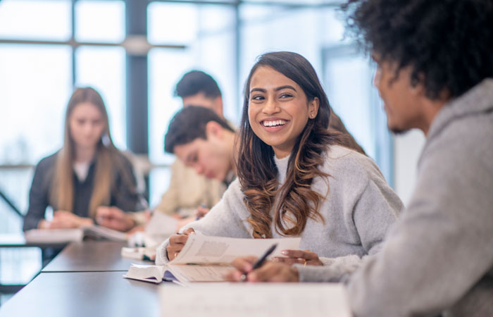 High school students sitting in a classroom