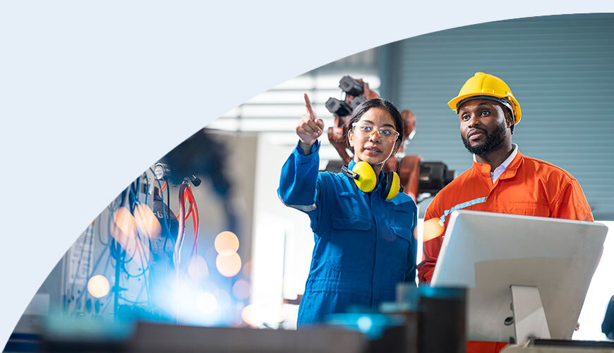 People working in a warehouse