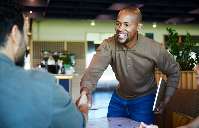 A business owner in their coffee shop