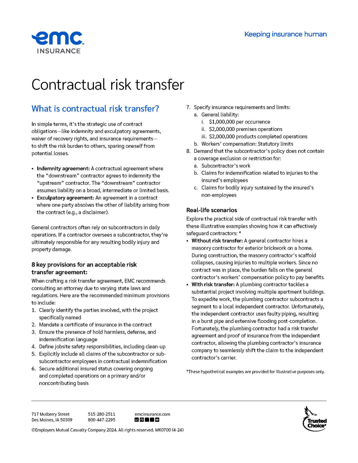 Contractual Risk Transfer