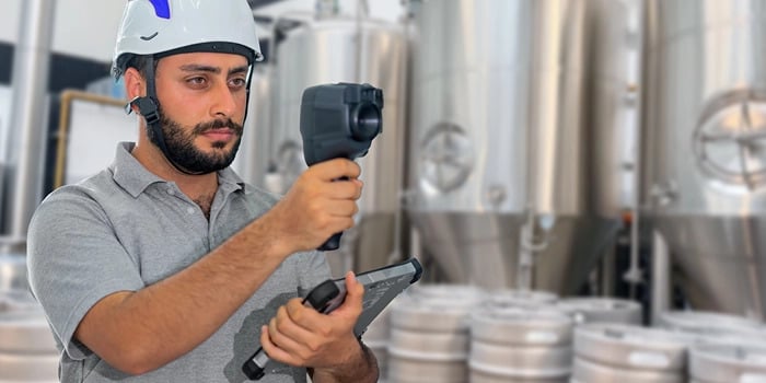 man using infrared technology