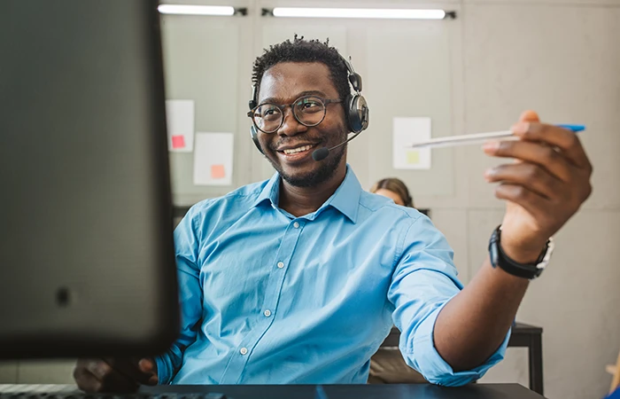 A person working on a computer