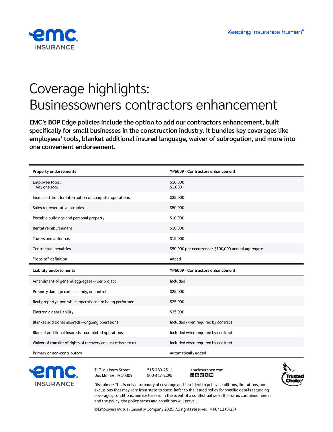 Small business contractor’s enhancement
