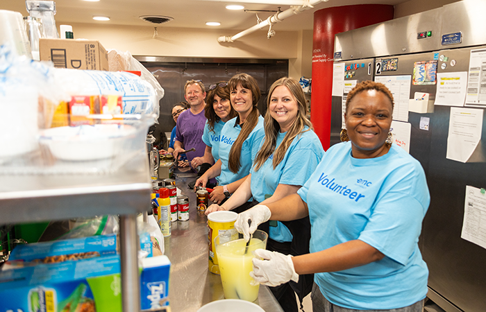EMC team members at a volunteer event