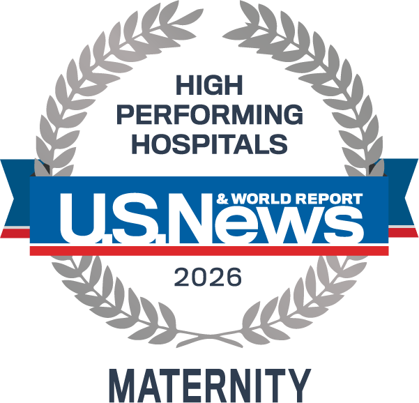US News High Performing Hospital 2026 Maternity badge