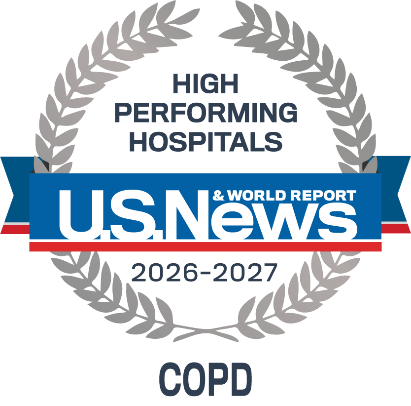 US News High Performing Hospital 2026-2027 COPD badge