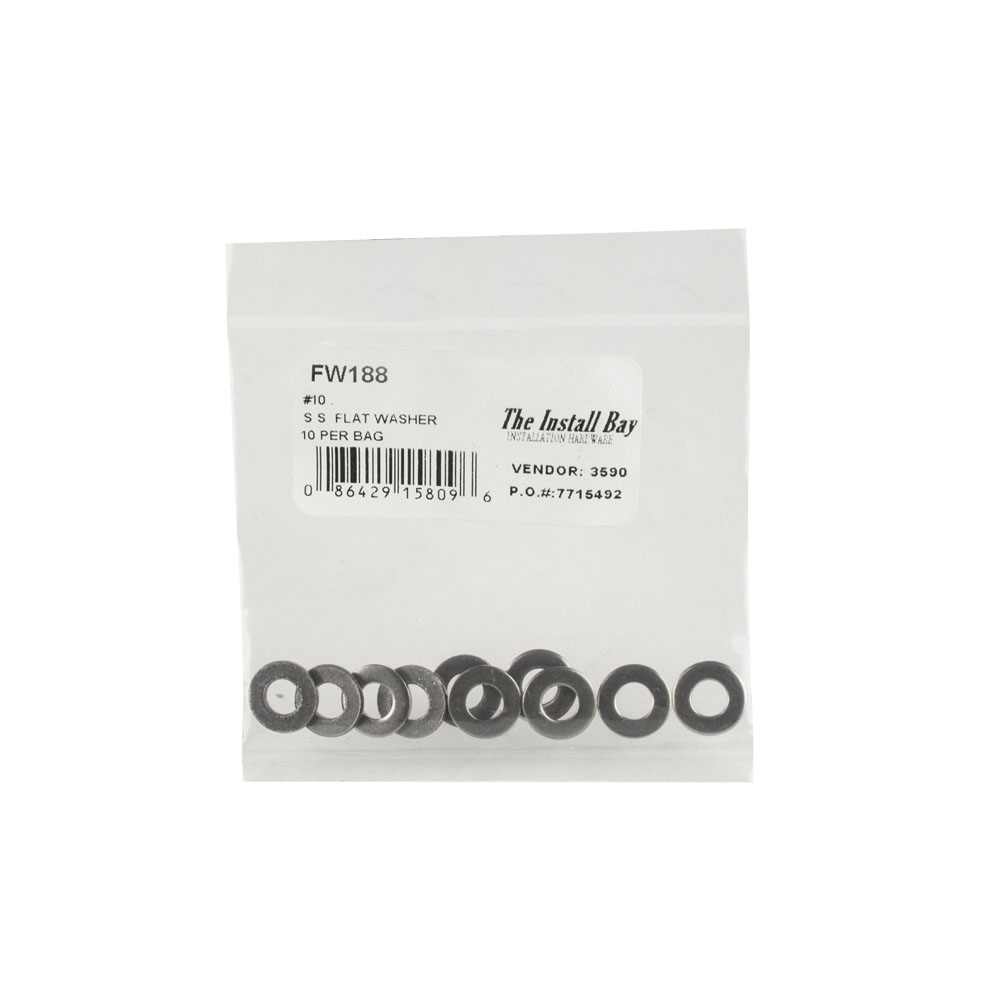 WASHER #10 18-8 FLAT STAINLESS - Bag of 10