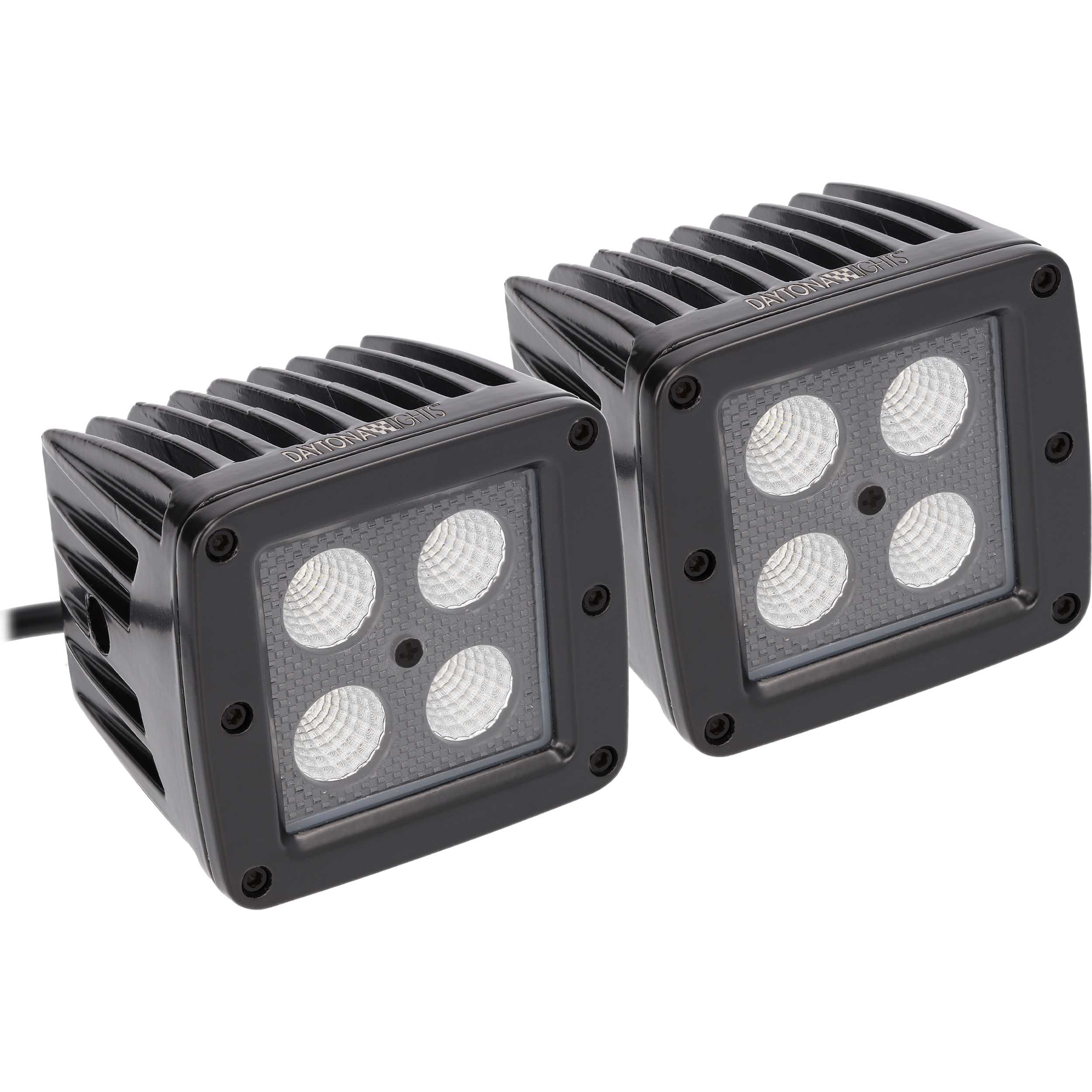 Daytona Lights Blackout 3" Cube Lights - 4 LED Flood (2Pk)
