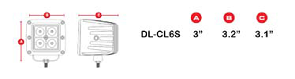 Daytona Lights Blackout 3" Cube Lights - 4 LED Spot (2Pk)