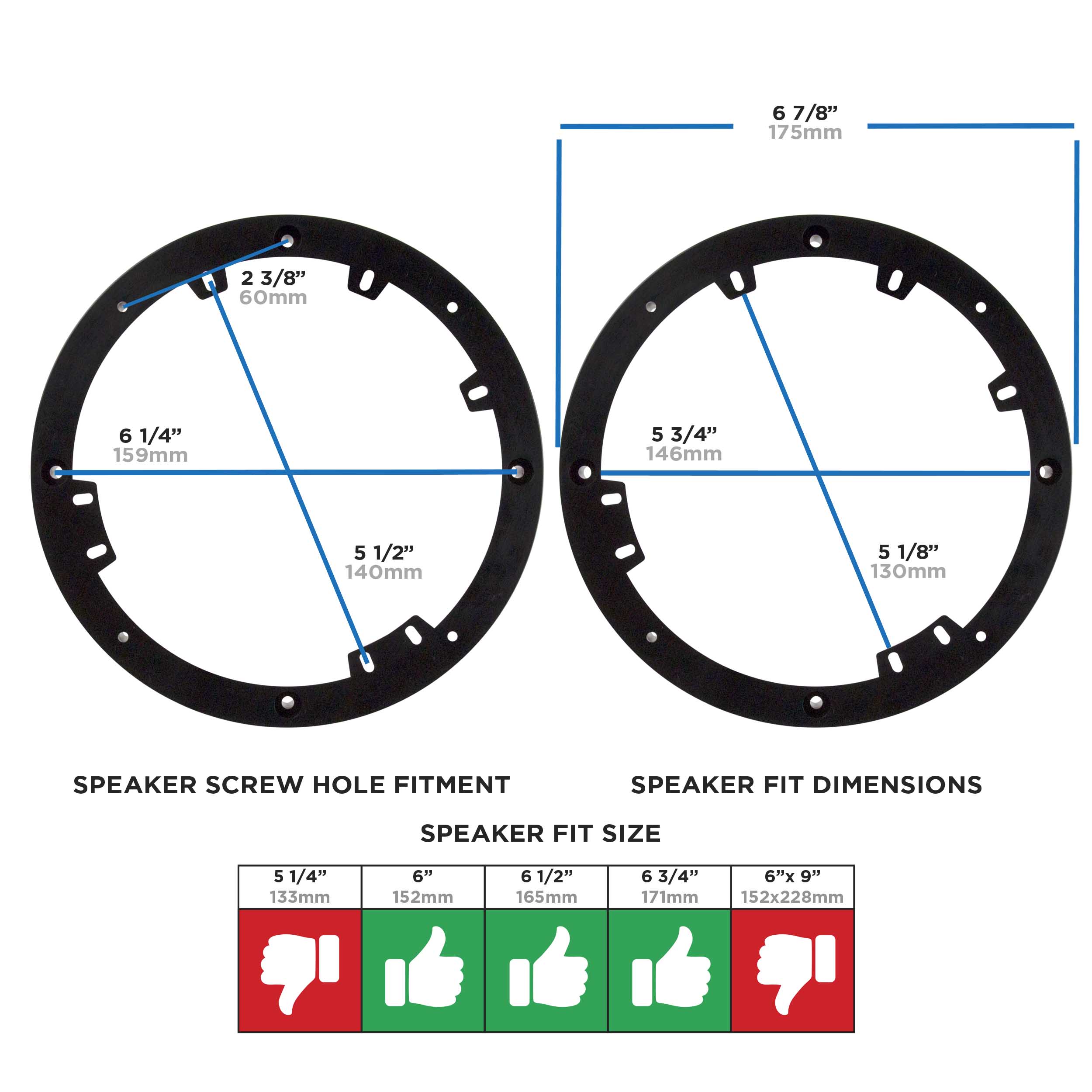 Universal 1/2 Inch Plastic Spacer Rings