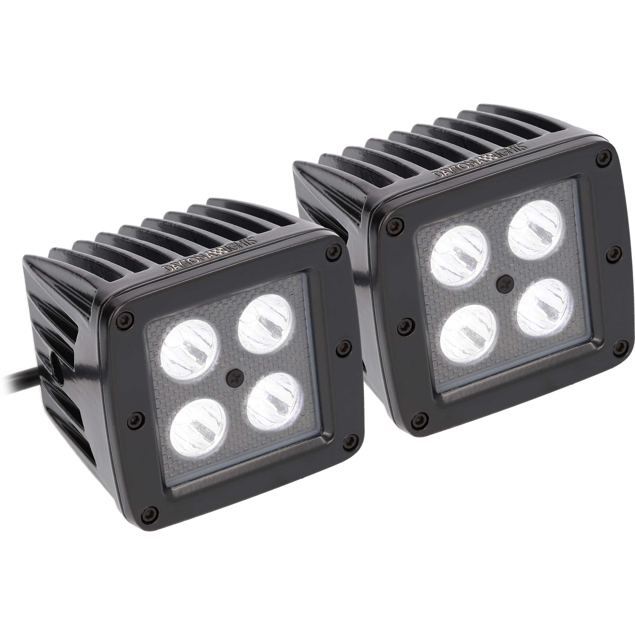Daytona Lights Blackout 3" Cube Lights - 4 LED Spot (2Pk)