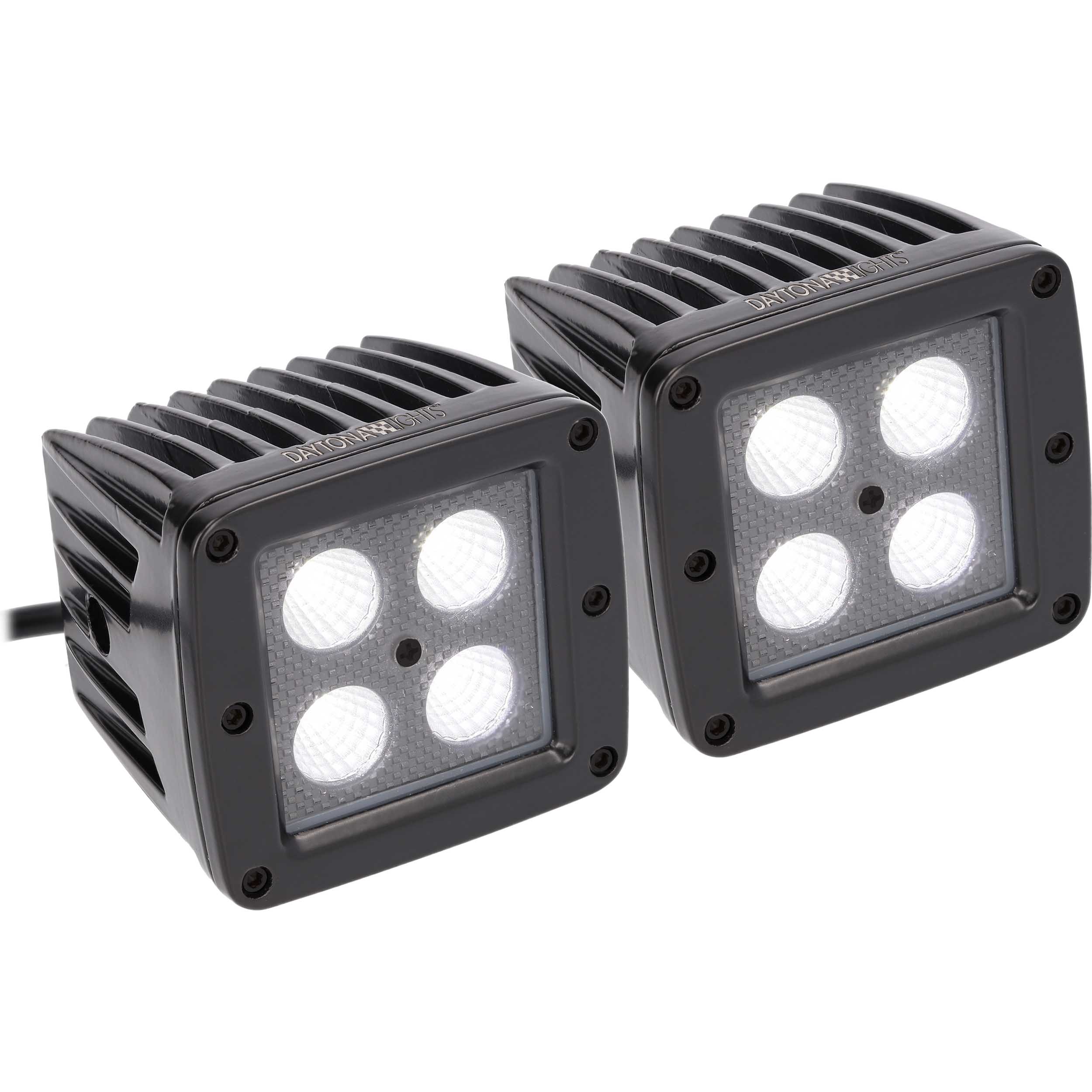 Daytona Lights Blackout 3" Cube Lights - 4 LED Flood (2Pk)