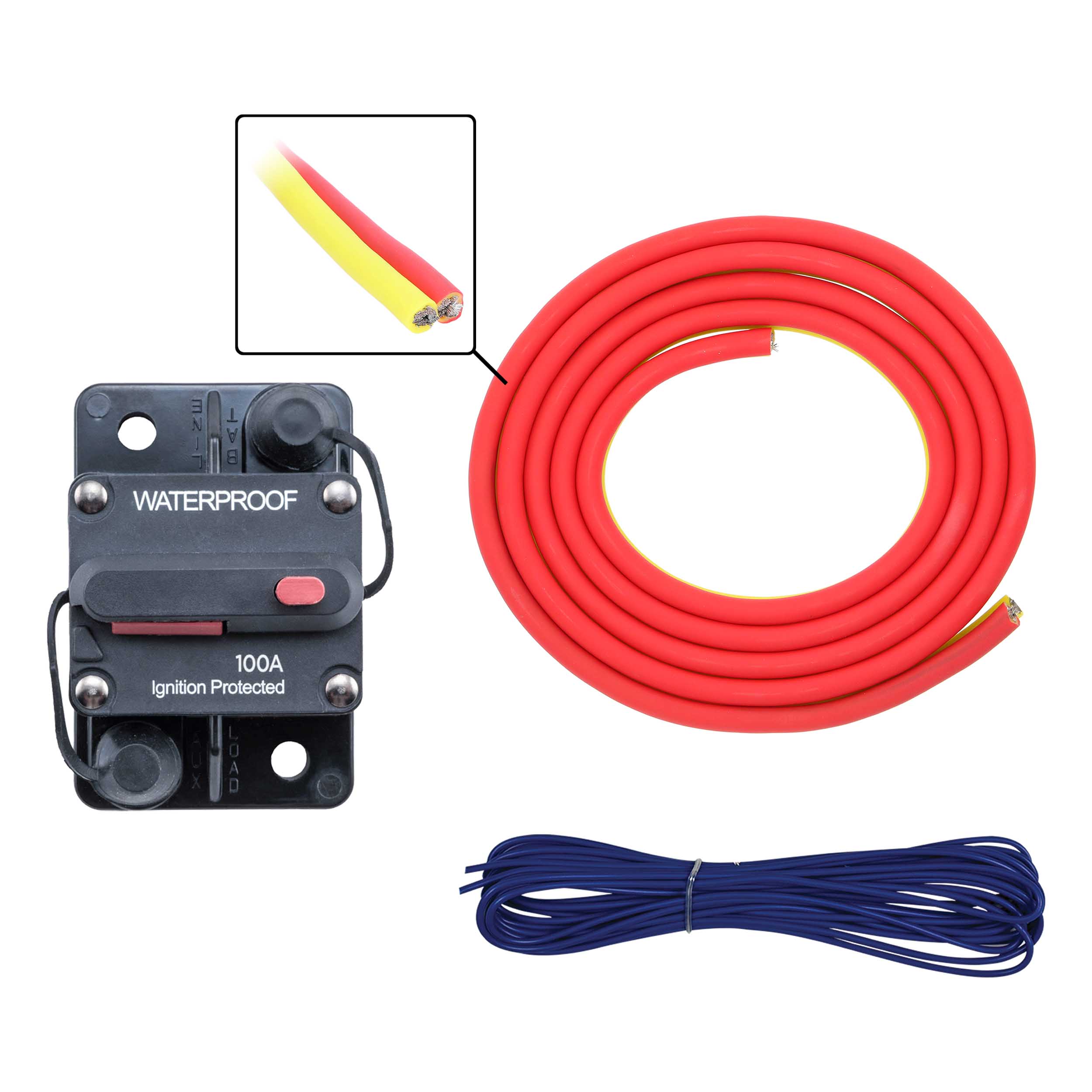 4 AWG Marine Amp Kit - 10ft. w/ Circuit Breaker