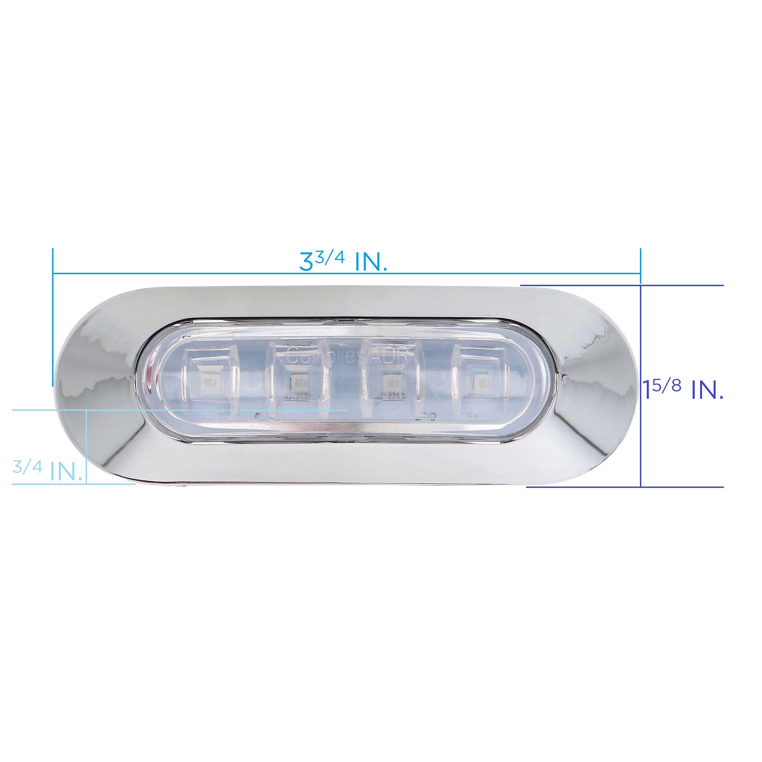White 4-LED Accent Light - Chrome Plastic Bezel