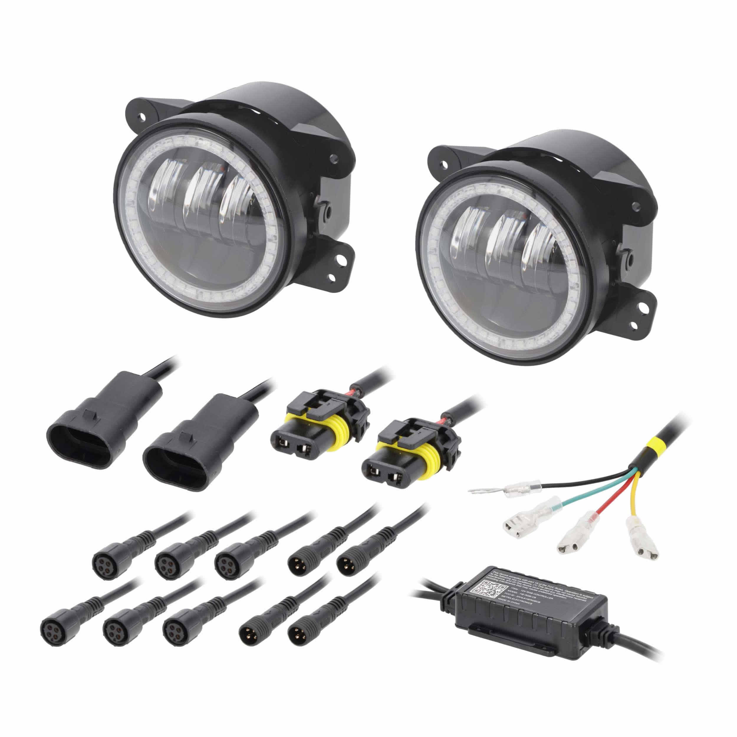 4" LED Fog Lights with RGB Halo - Fits Select Jeep® Wrangler